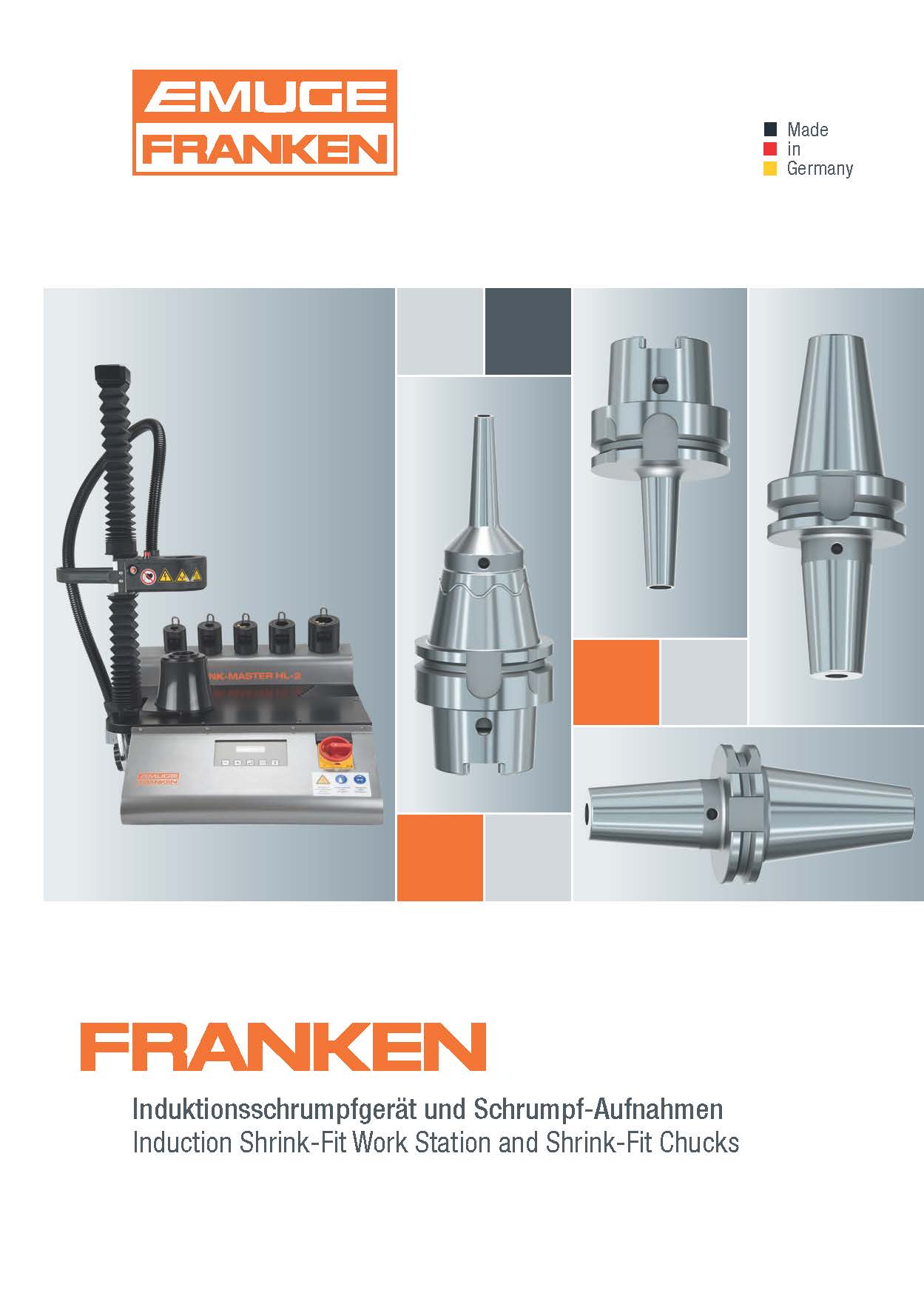 Induction shrink-fit work station and shrink-fit chucks